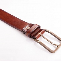 Tmavě hnědý kožený pásek s prošíváním | Kožený pásek tmavě hnědý s prošíváním