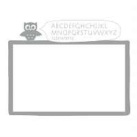 Bílá samolepicí tabule na zeď detail 072 | Bílá nalepovací tabule sova (t10)