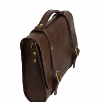 Leather Briefcase - hnědá