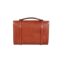 Leather Briefcase - mahagon hnědá