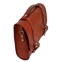 Leather Briefcase - mahagon hnědá