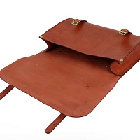 Leather Briefcase - mahagon hnědá