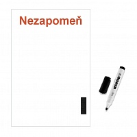 Samolepicí tabule ke dveřím nezapomeň bílá detail | Tabule „Nezapomeň” s fixem (t20)