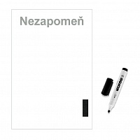 Samolepicí tabule ke dveřím nezapomeň bílá detail | Tabule „Nezapomeň” s fixem (t20)