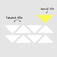 Tabulové trojúhelníky na zdi v kanceláři bílé velká sada info | Bílé tabule trojuhelníky malá sada (t27)