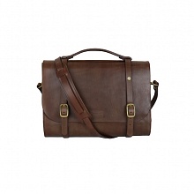Leather Briefcase - hnědá