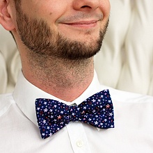 vázací motýlek - modrý s kvítky