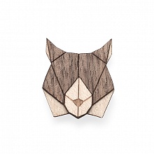 Dámská dřevěná brož Lynx Brooch