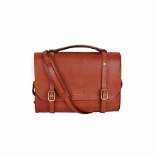 Leather Briefcase - mahagon hnědá
