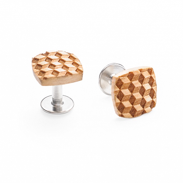 Dřevěné manžetové knoflíčky Cubo | BeWooden
