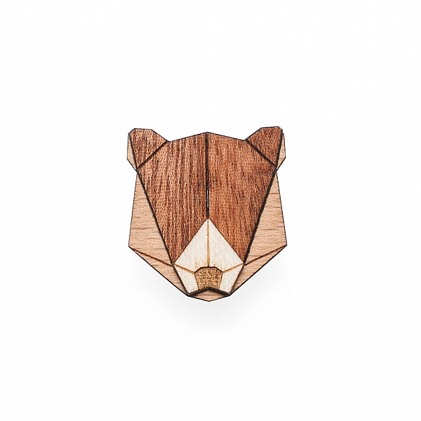 Dámská dřevěná brož Bear Brooch