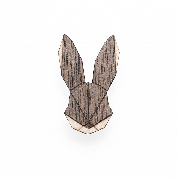 Dámská dřevěná brož Hare Brooch