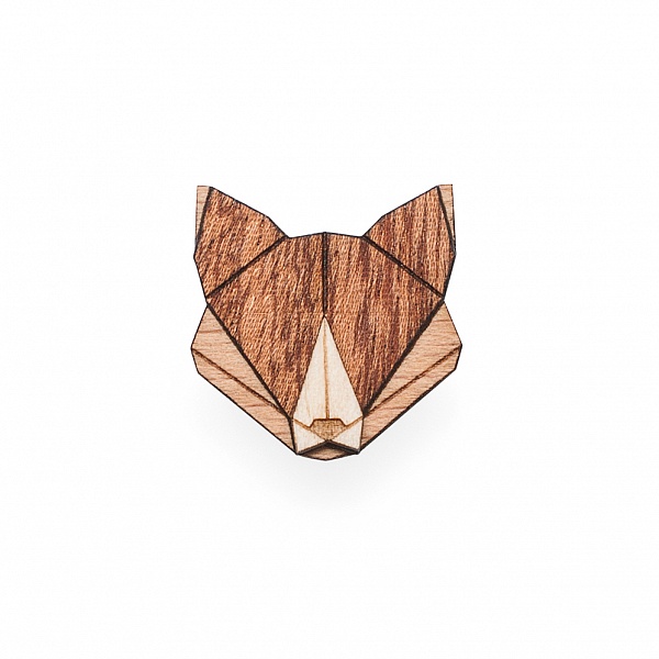 Dámská dřevěná brož Fox Brooch | BeWooden