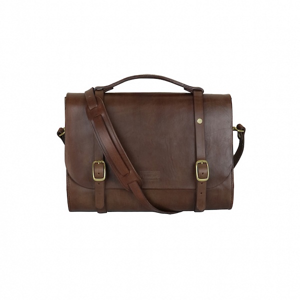 Leather Briefcase - hnědá