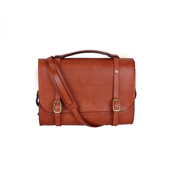 Leather Briefcase - mahagon hnědá