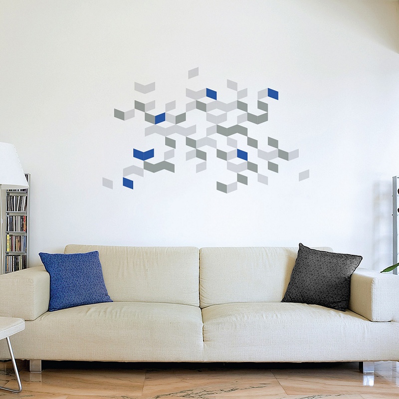 Abstraktní geometrické samolepky na stěnu cubus 072 074 098 | Cubus (w237)