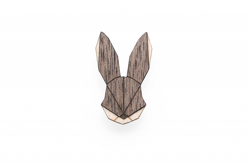 Dámská dřevěná brož Hare Brooch