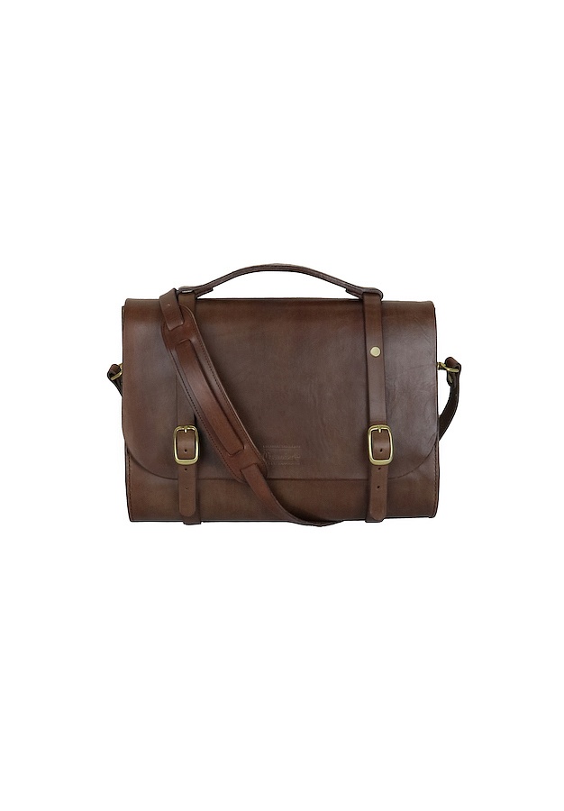 Leather Briefcase - hnědá