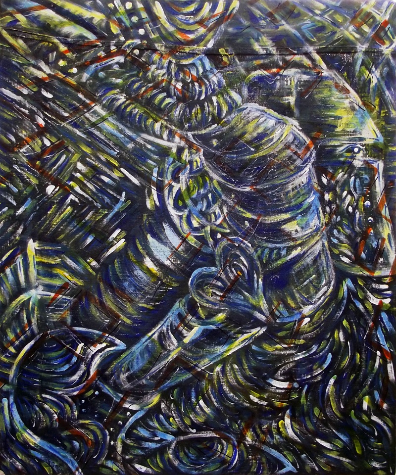 Knight´s Arm, kombinovaná technika na plátně, 49x60cm, 2016 | Knight´s Arm